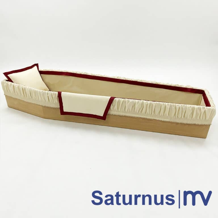 Morivita - Capitonnage Saturnus Capiton funéraire luxueux en coton Naturel et Bordeaux