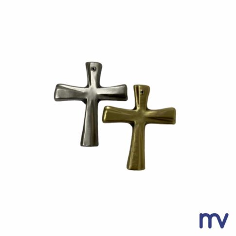 Morivita -Croix en laiton | Croix moderne sans Christ | Nickel en aussi disponible en Bronze jaune
