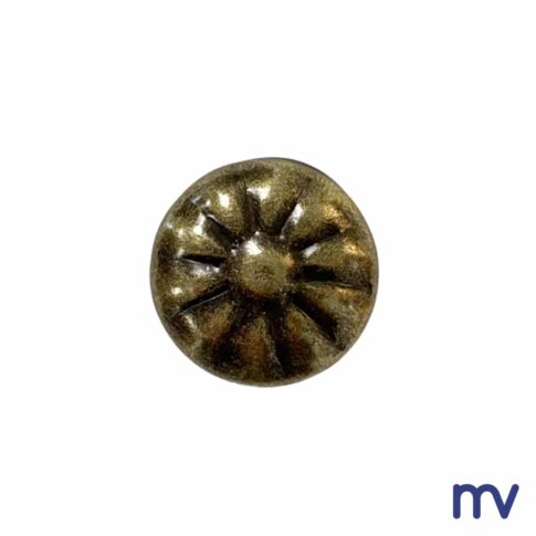 Morivita - Cache-Vis avec motif floral en bronze jaune.  Ces caches vis existent aussi en nickel et jaune.