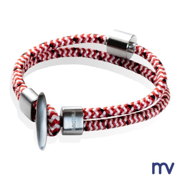 Morivita -Bracelet en cordon | ROUGE & BLANC- Rouwjuwelen - Asjuwelen - assieraad - Koord Mannen - Rood en wit