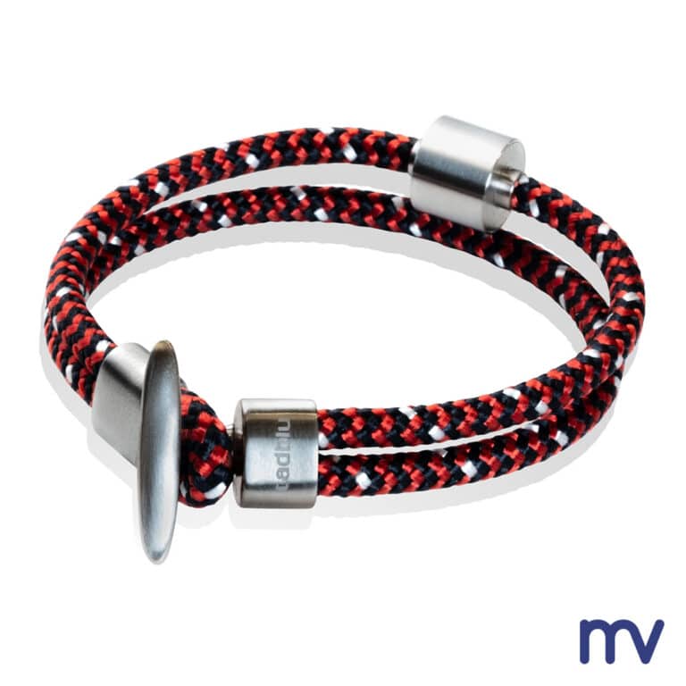 Morivita - Rouwjuwelen - Asjuwelen - Bracelet en cordon | ROUGE & NAVY - Koord Mannen - Rood en donkerblauw