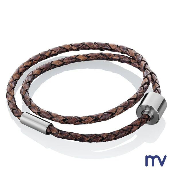 Morivita - Bracelet de crémation en cuire tressé - As juwelen - Assierrad - Rouwjuweel - Bruin lederen armband