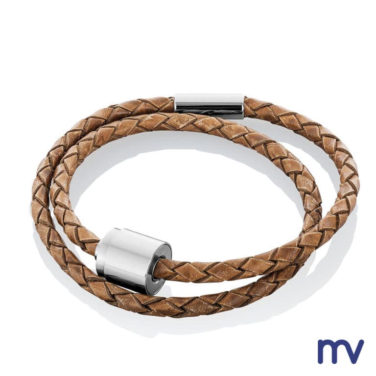 Morivita - As juwelen - Bracelet de crémation en cuir tressé | COGNAC - Assierrad - Rouwjuweel - Cognac lederen armband