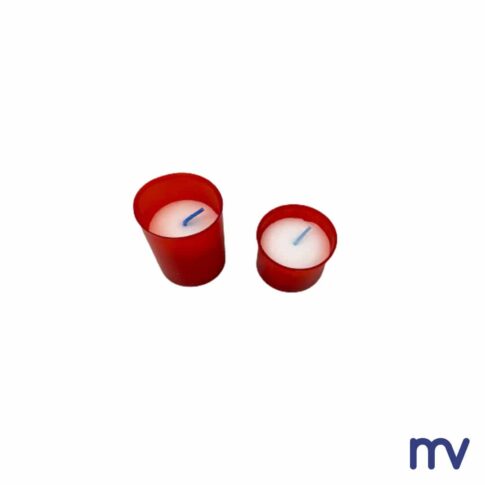 Morivita - Kleine kaarsjes - Theelichtjes-rood-Petites bougies blanc et rouge