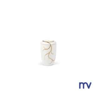 Morivita - Urne MINI en Céramique | Blanche | Motif peint à la main