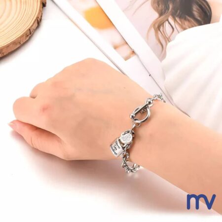 Morivita Capitonnage de l'ouest - bracelet frêne - argent avec serrure -Bracelet de crémation